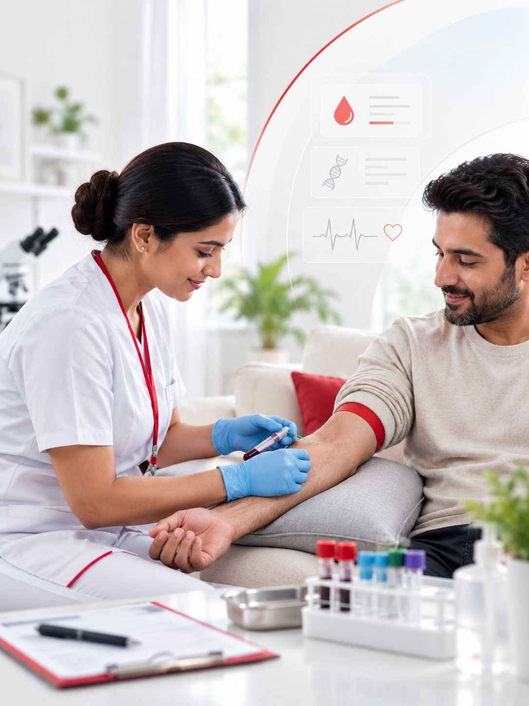Healthcare professional providing diagnostic laboratory support
